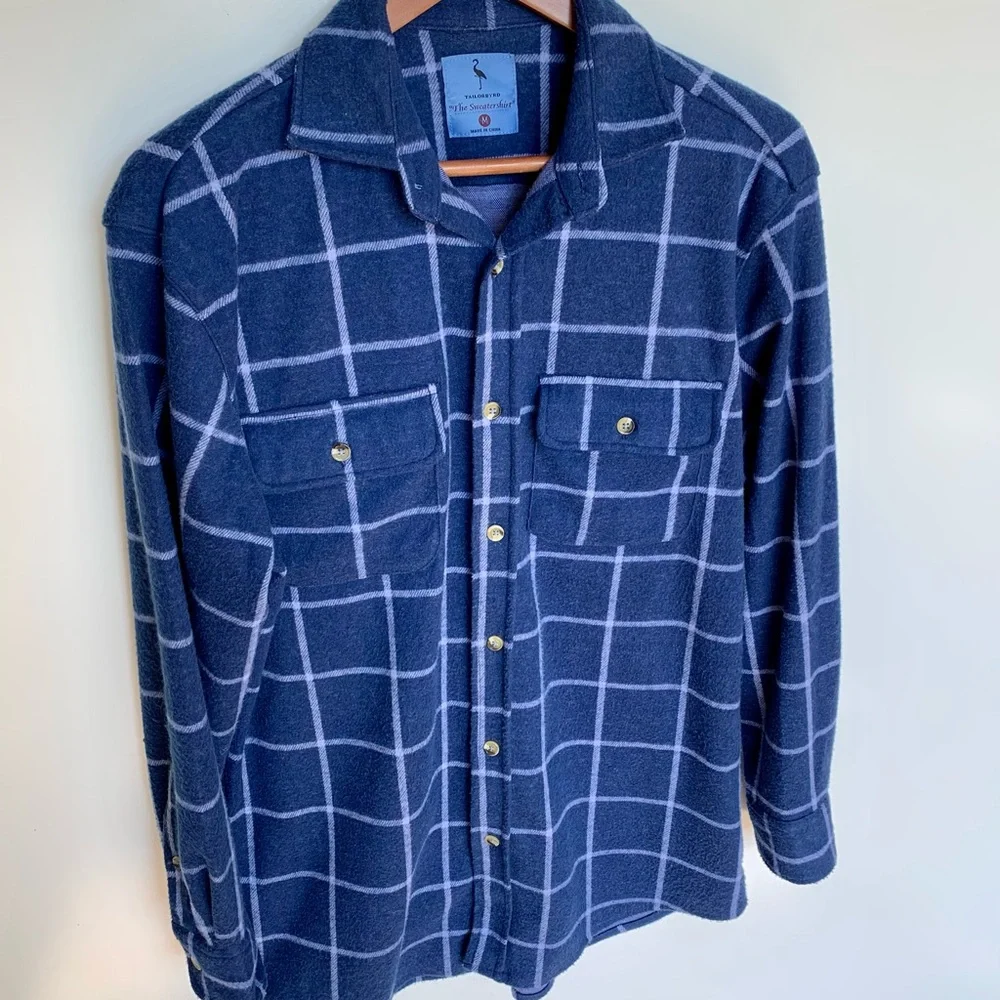 Tailorbyrd Plaid Flannel Button Down Sweatshirt - Picture 2 of 9